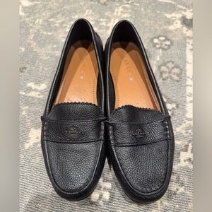 Coach Odette Womens Black Leather Loafers